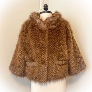 💕Beautiful Brown Burning Torch Faux Fur Coat💕